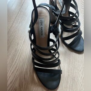 Steve Madden Black Strappy Heeled Sandals